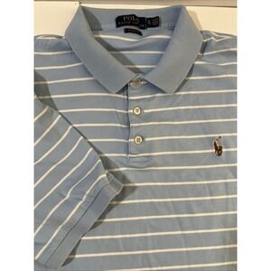 Mens Polo Ralph Lauren Size XL Light Blue‎ With Brown Horse Golf
